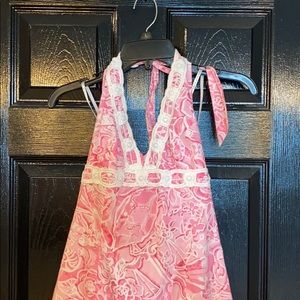 Lilly Pulitzer Pink and White Halter Dress